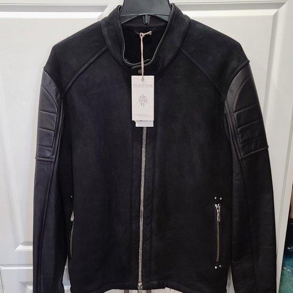 Eleventy Platinum Special Collection Lambskin/Shearling Zipped Bike… - Picture 1 of 9